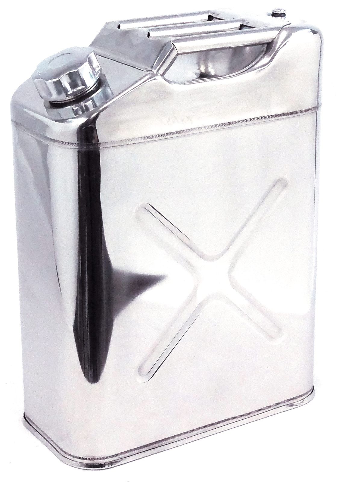 エマーソン Emerson 縦型ステンレスガソリン携行缶 20L 消防法適合品 UN 鋼板厚0.8mm トリプルハンドルで持ちやすい 缶内にノズル収納 異物混入を防ぐノズルフィルター付き 本体は耐食性 強度や温度変化にも優れており 錆びにくい