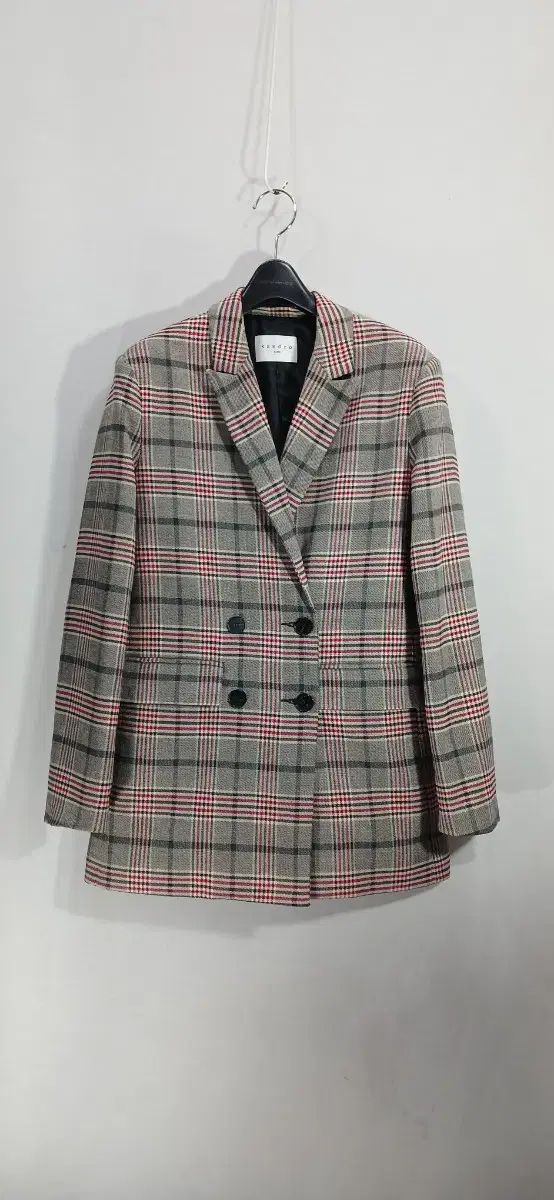 サンドロ CHECK ダブル ブレステッド ジャケット