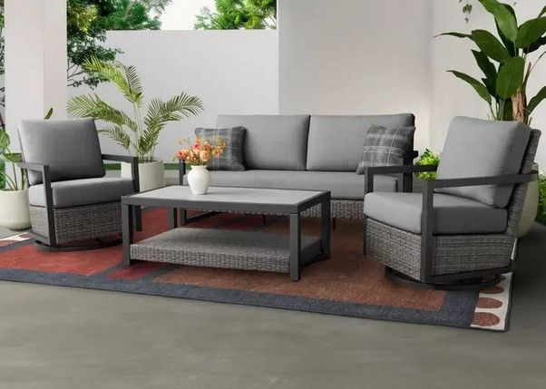 【店頭引き取り限定】アジオ Luna 屋外用 ソファー & テーブル 4点セット 店頭引き取り限定】アジオ Luna 屋外用 ソファー & テーブル 4点セット