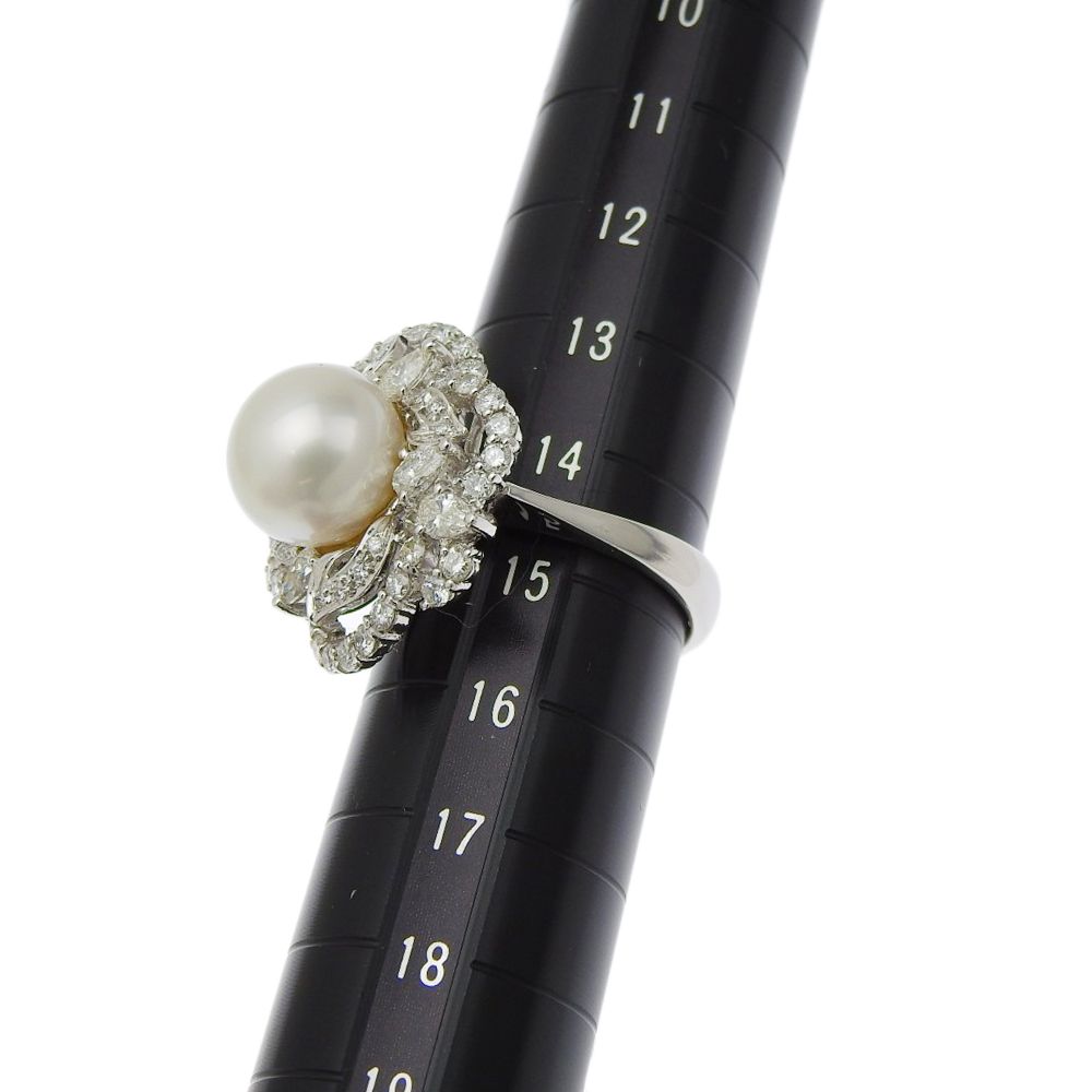 ぴ*の様 本真珠　指輪　Pt900 刻印あり 本物保証】 鑑付 新品同様 リング 指輪 14.5g プラチナ Pt900 本