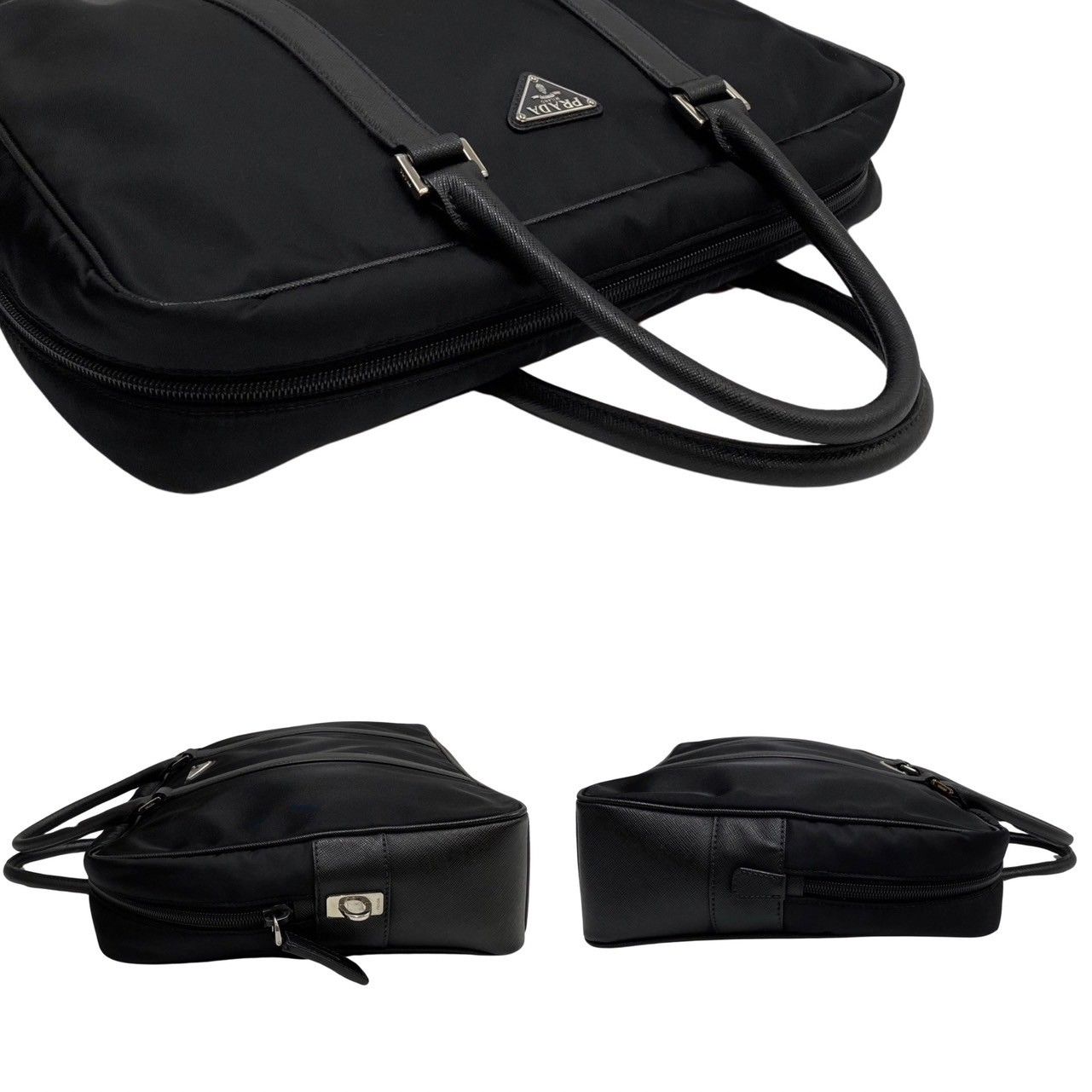 極 美品 袋付 PRADA プラダ 三角ロゴ 金具 ナイロン 極 美品 袋付 PRADA プラダ 三角ロゴ 金具 ナイロン