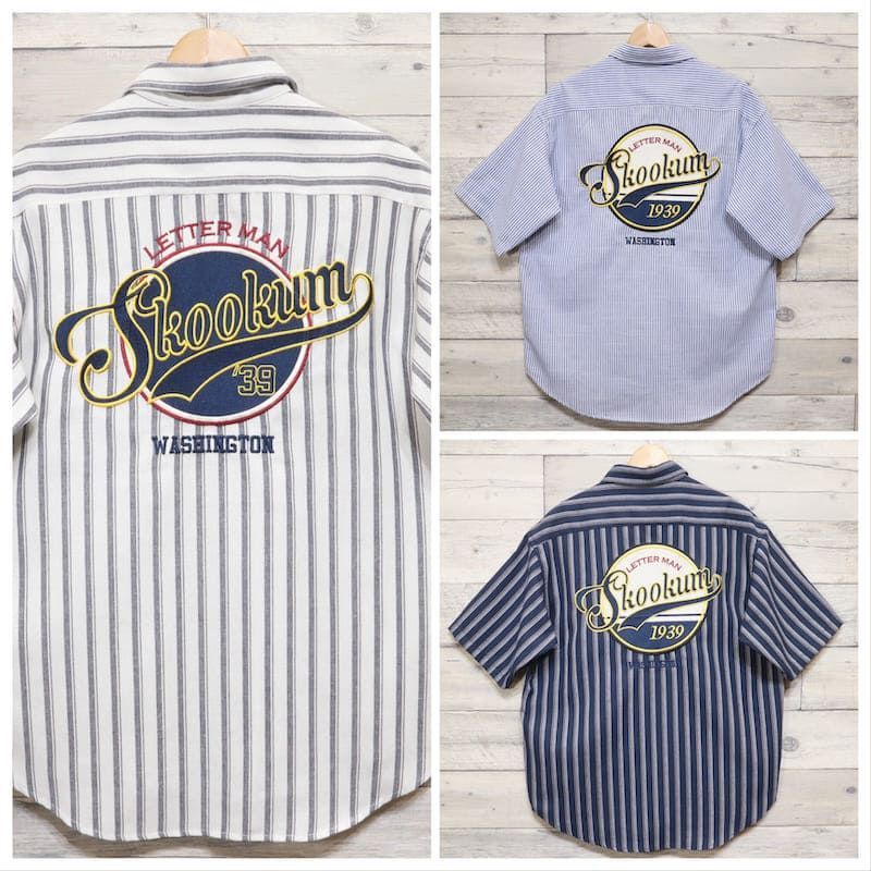 希少 JACKROSE スクーカム 半袖シャツ ストライプ 刺繍ロゴ 白 紺 L 楽天市場】JACKROSE (M)JACKROSE/SKOOKUM/スクーカム×JEサークル