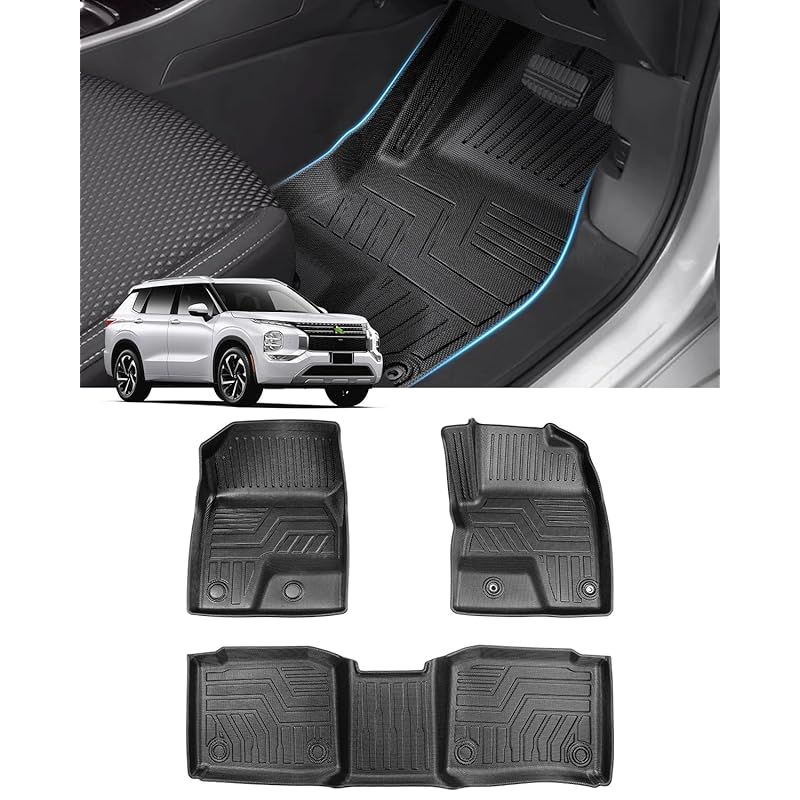 Cartist 三菱 アウトランダー GN0W型 フロアマット 立体カーマット 車用 3Dフロアマット セカンドマット 防水マットOUTLANDER PHEV 5人乗 2021年12月-現行 滑り防止 耐汚れ TPE素材 カスタムパーツ 車種