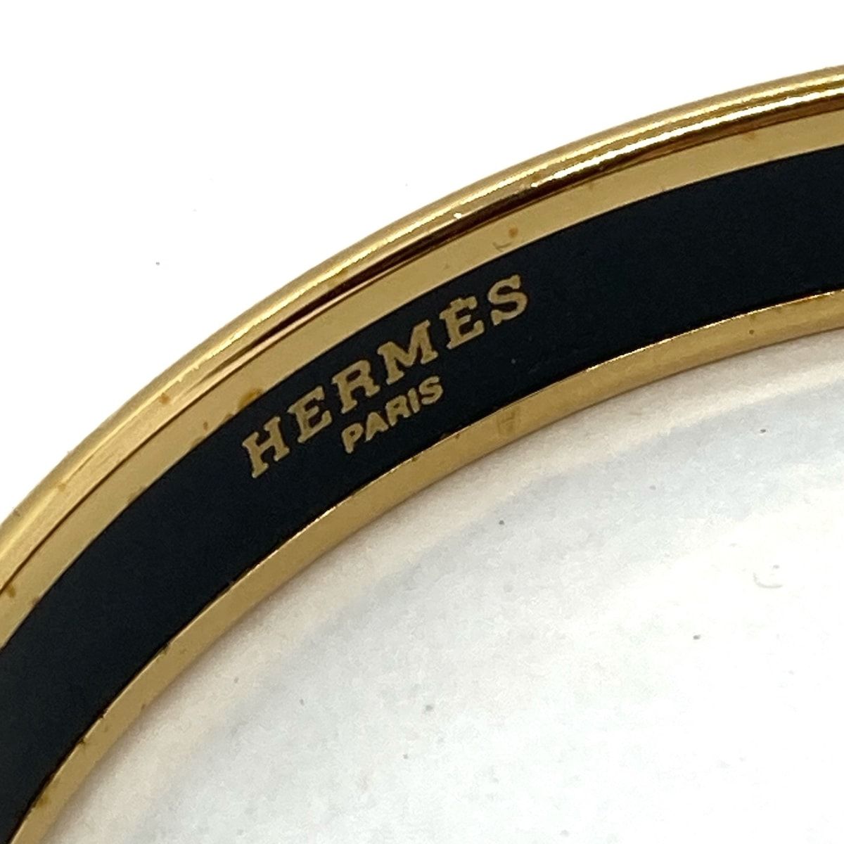 HERMES(エルメス) バングル美品 エマイユ 金属素材 グリーン×ゴールド ...