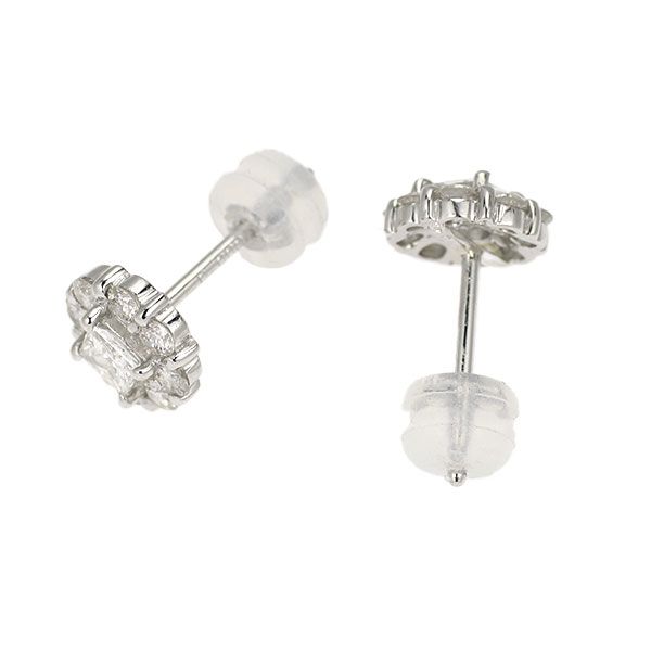 Pt900 プリンセスカット ダイヤモンド ピアス 0.35ct D0.54ct