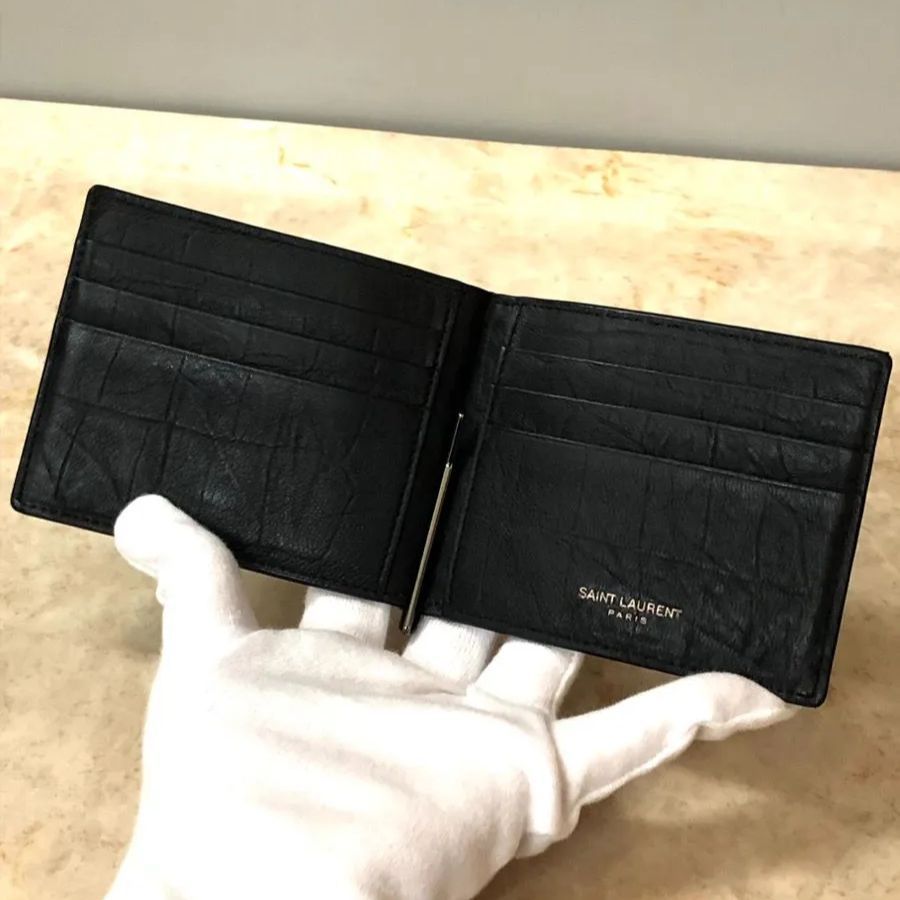 YSL イヴサンローラン マネークリップ カサンドラロゴ ブラック YSL Yves Saint Laurent イヴサンローラン マネークリップ