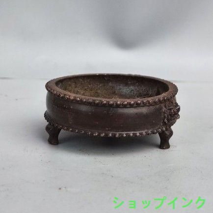 三本足獅鼓炉 銅 香炉 工芸品 美術品 置物 - メルカリ