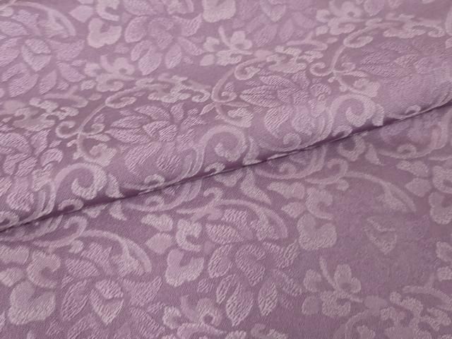 平和屋着物○銀座世きね お召 花唐草地紋 竜胆色 正絹 逸品 未使用