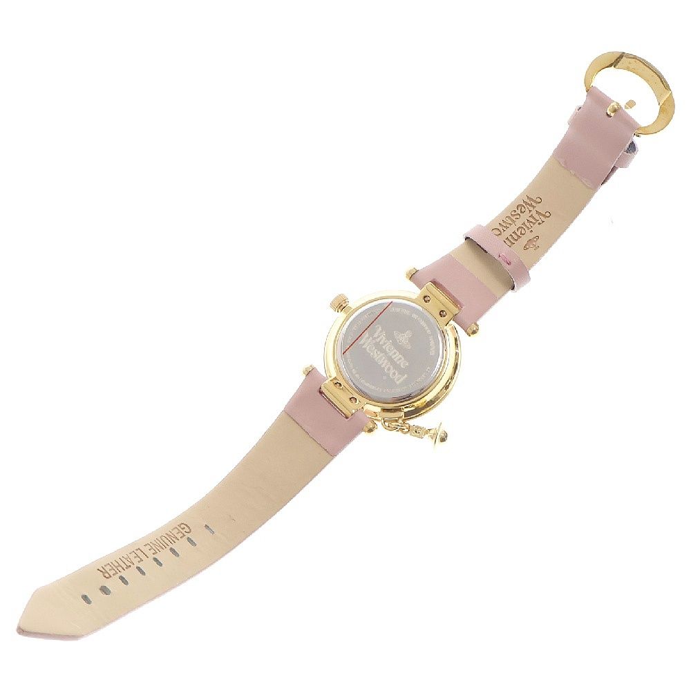 Vivienne Westwood ピンクレザーベルトクォーツ時計 可動品 Vivienne