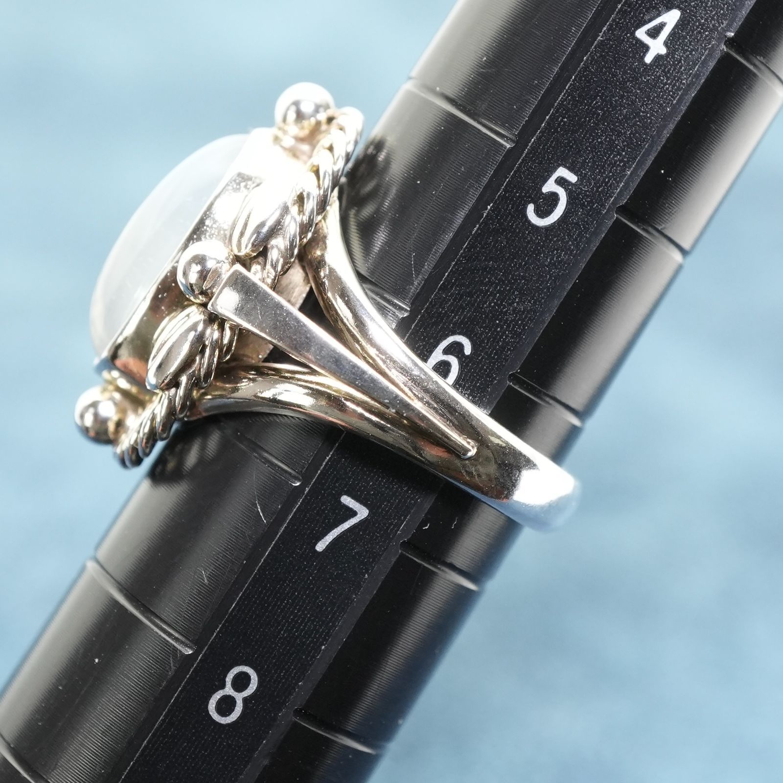 極美品6.5号 ジョージジェンセン 1A ムーンストーン リング/24-4310  