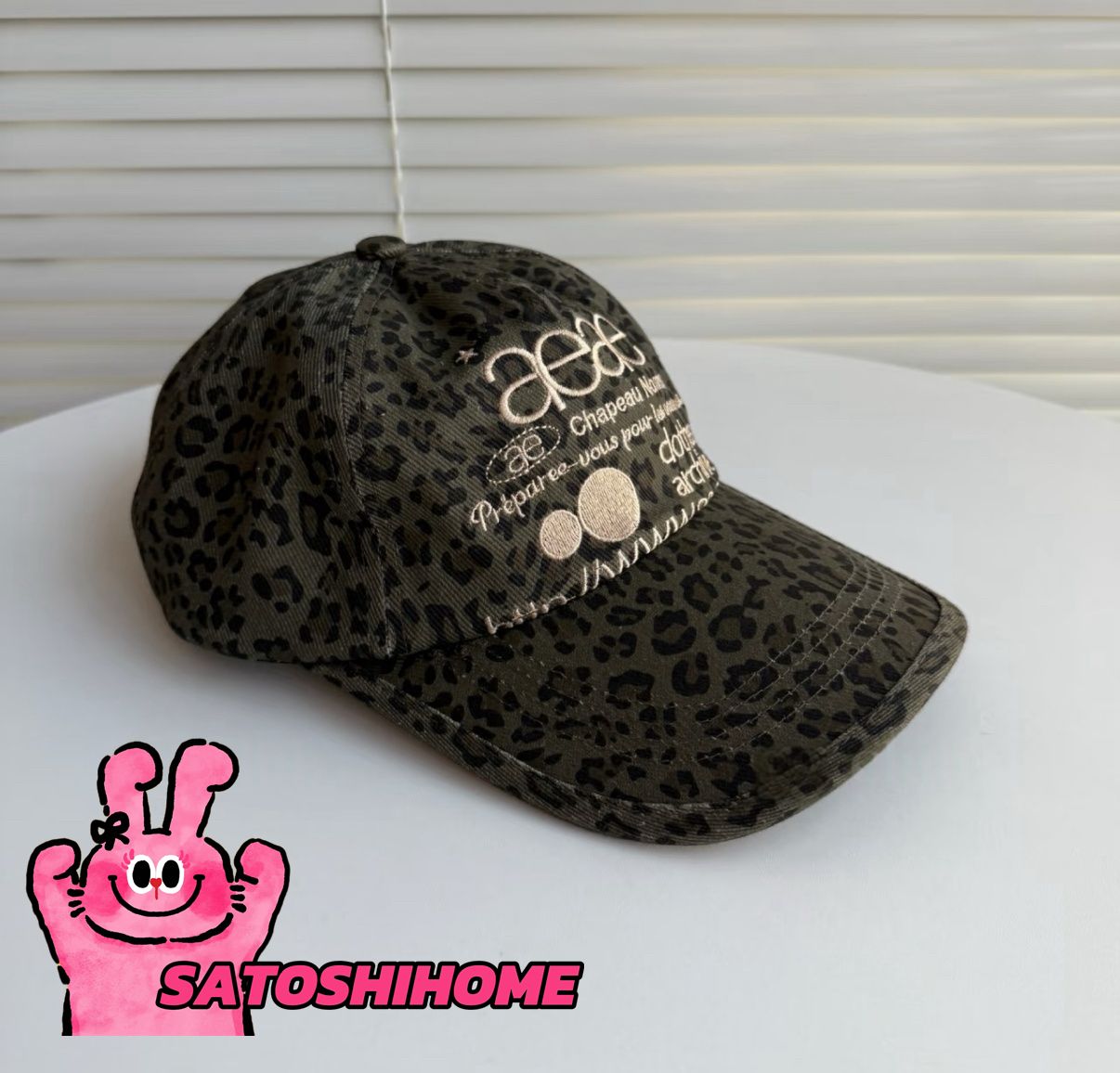 韓国 AEAE エーイーエーイー WEB LOGO LEOPARD CAP 刺繍入り