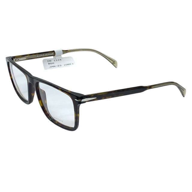 デイヴィッド ベッカム DB 1124 086 55□17 150 眼鏡 メガネ アイウェア スクエアフレーム ブラウン べっ甲 アセテート ロゴ DAVID BECKHAM