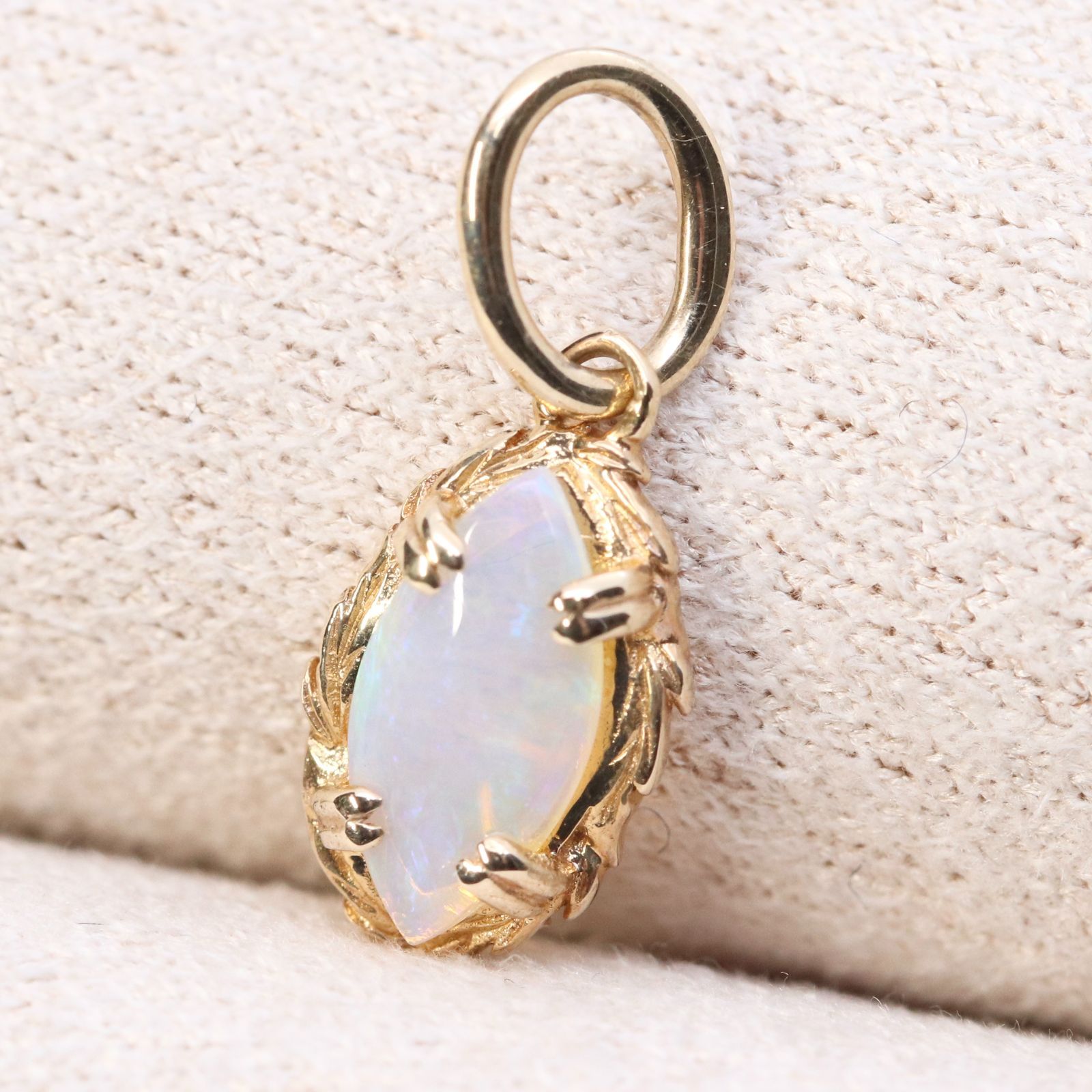 アガット オパール ネックレストップ リーフ K10|24-4753S