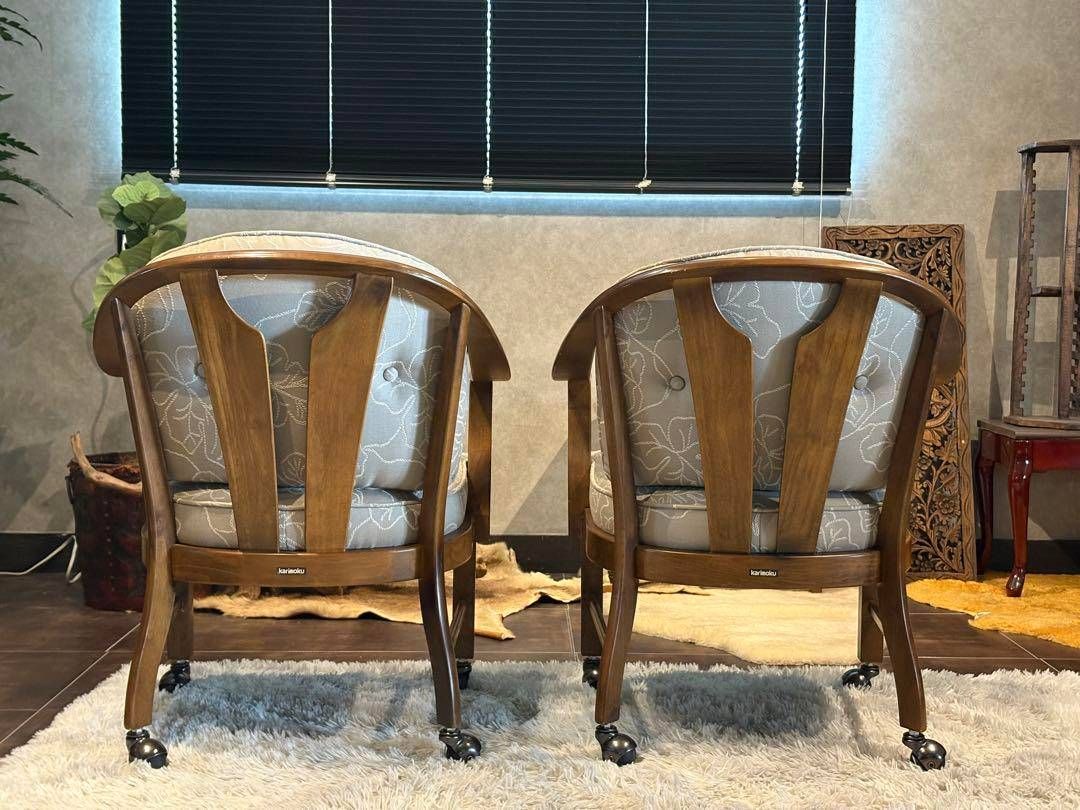 ②カリモク　karimoku アームチェア　アンティーク　ヴィンテージ ②カリモクkarimoku アームチェアアンティークヴィンテージ