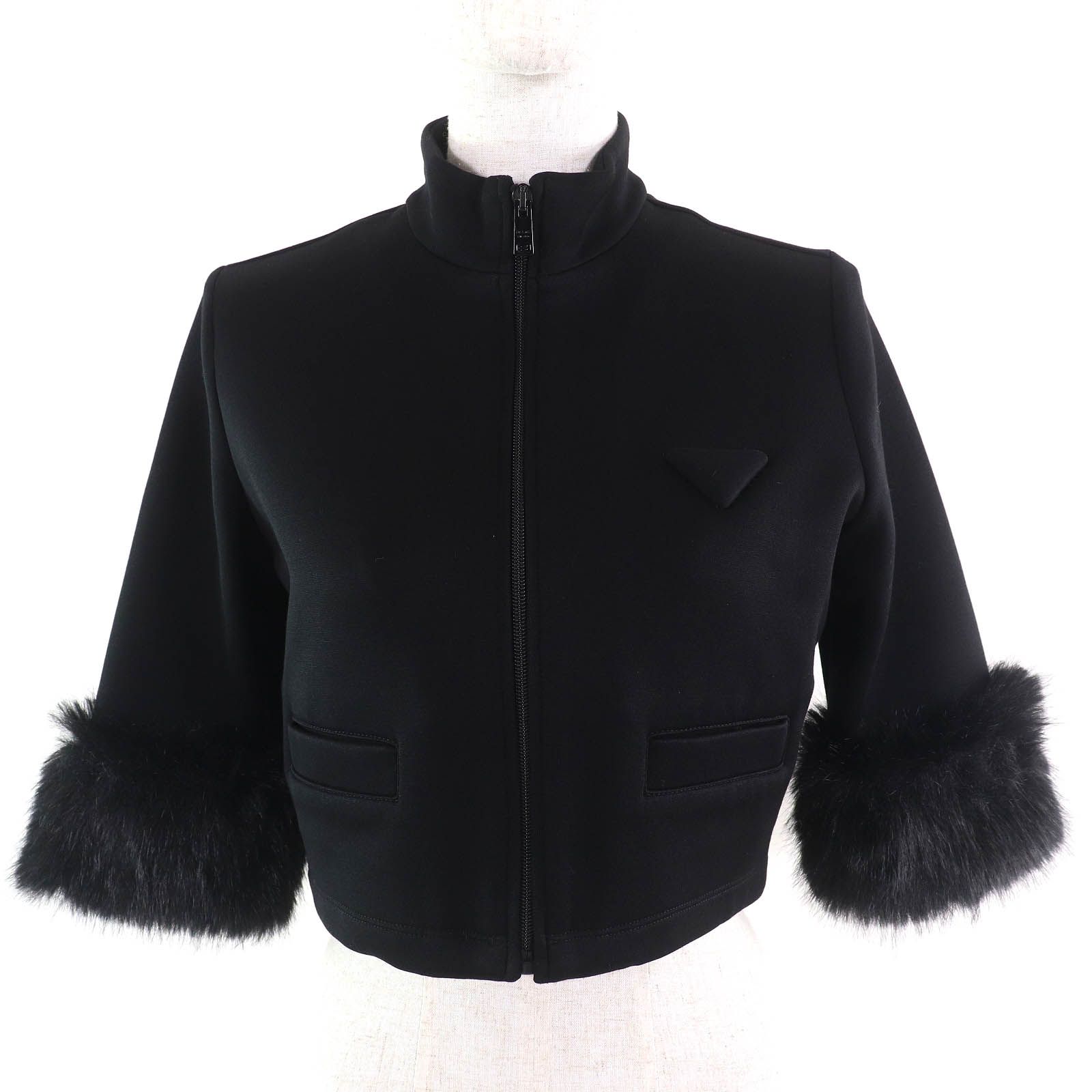 極美品△PRADA プラダ 2024年製 138632 クロップド フリース