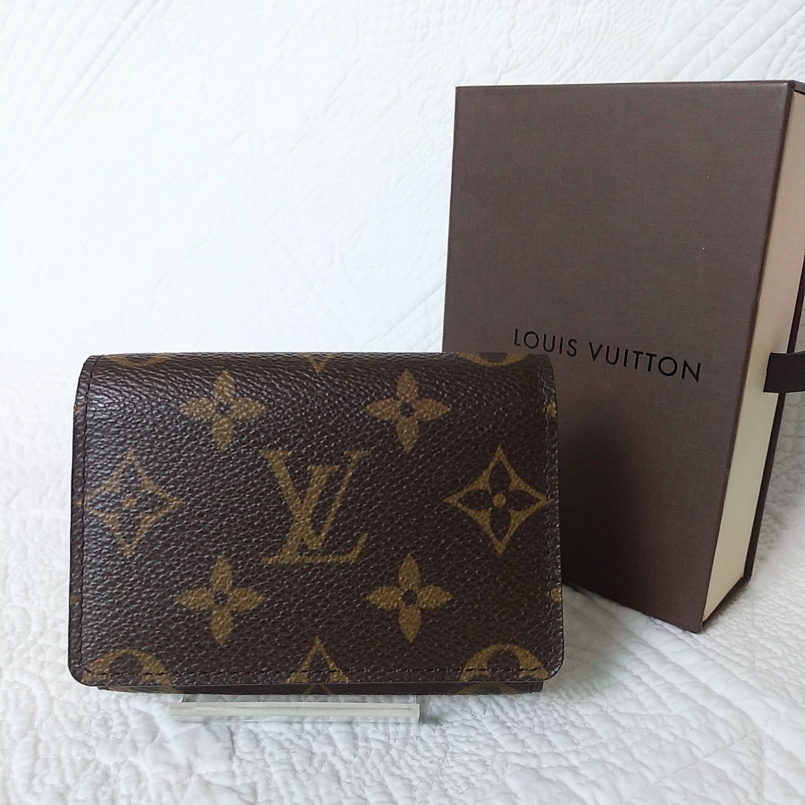 LOUIS VUITTON ルイヴィトン モノグラム カードケース アンヴェロップ カルト ドゥ ヴィジット 名刺入れ イニシャル入り メンズ レディース