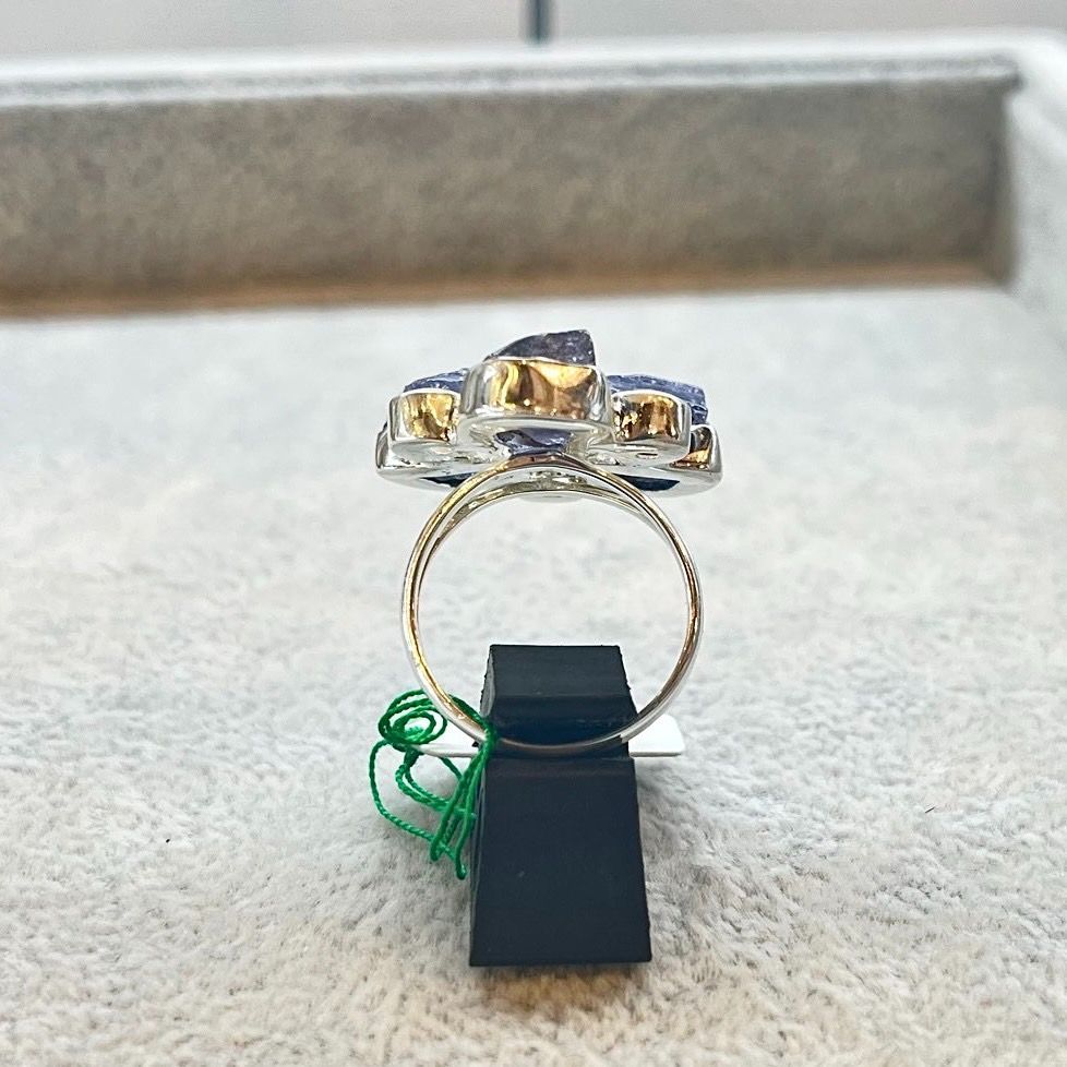 希少　タンザナイト　天然石　シルバーリング　刻印　16号　ネパール シルバーリング タンザナイト 原石 16号 ムーンストーン 天然石 指輪