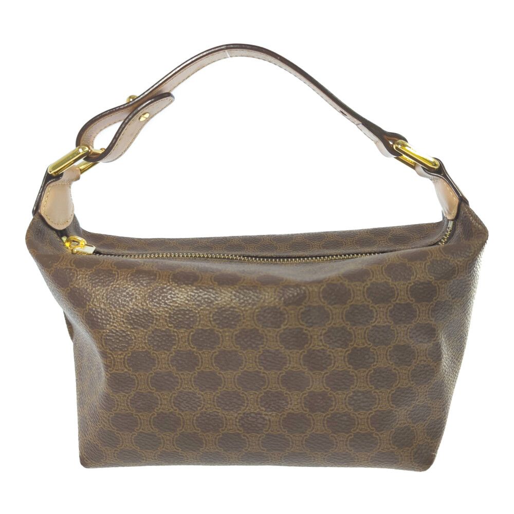 【美品】CELINE セリーヌ マカダム ポーチ ブラウン バック レディース ヴィンテージ CELINE セリーヌ マカダム 巾着 ポーチ バッグ