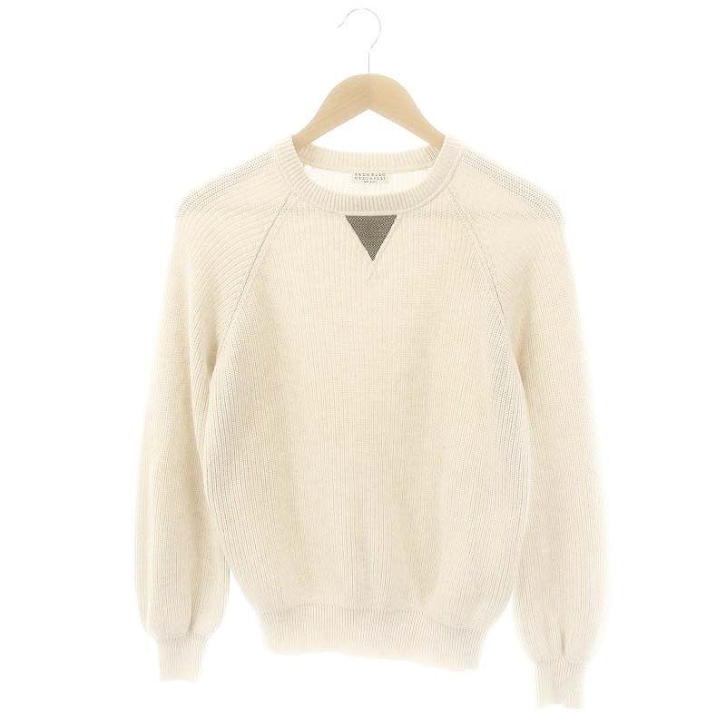 ブルネロクチネリ BRUNELLO CUCINELLI ラグランスリーブニット セーター 長袖 S オフホワイト |DO OS