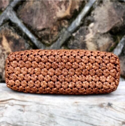 山葡萄かごバッグ 手編み山葡萄籠バッグ バスケット籐かご 六角編み ハンドバック DECORATOM_COM_BR