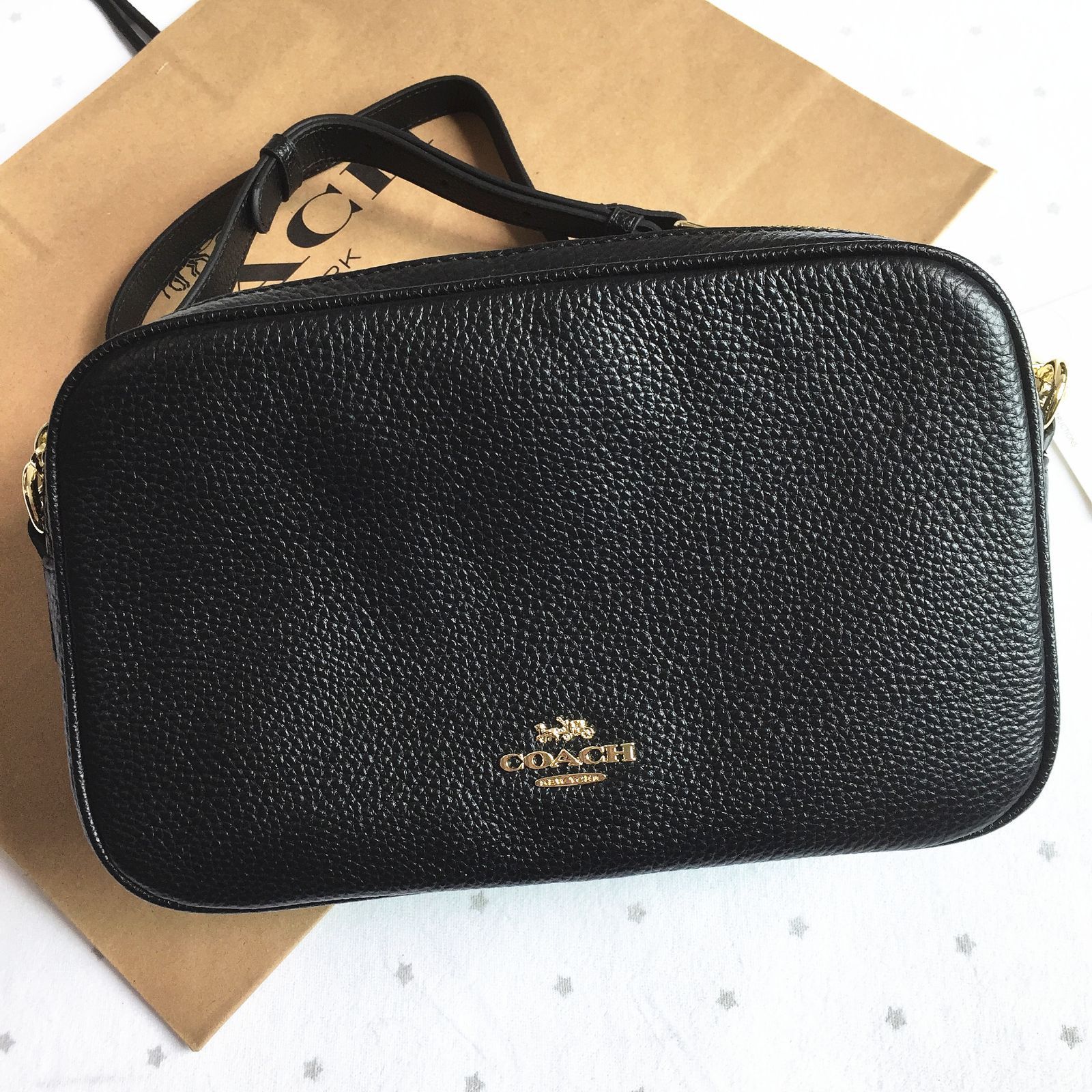 【セール中】COACH コーチバッグ F39856 ブラック ダブルジップ ショルダーバッグ レディースバッグ クロスボディー アウトレット品  新品未使用