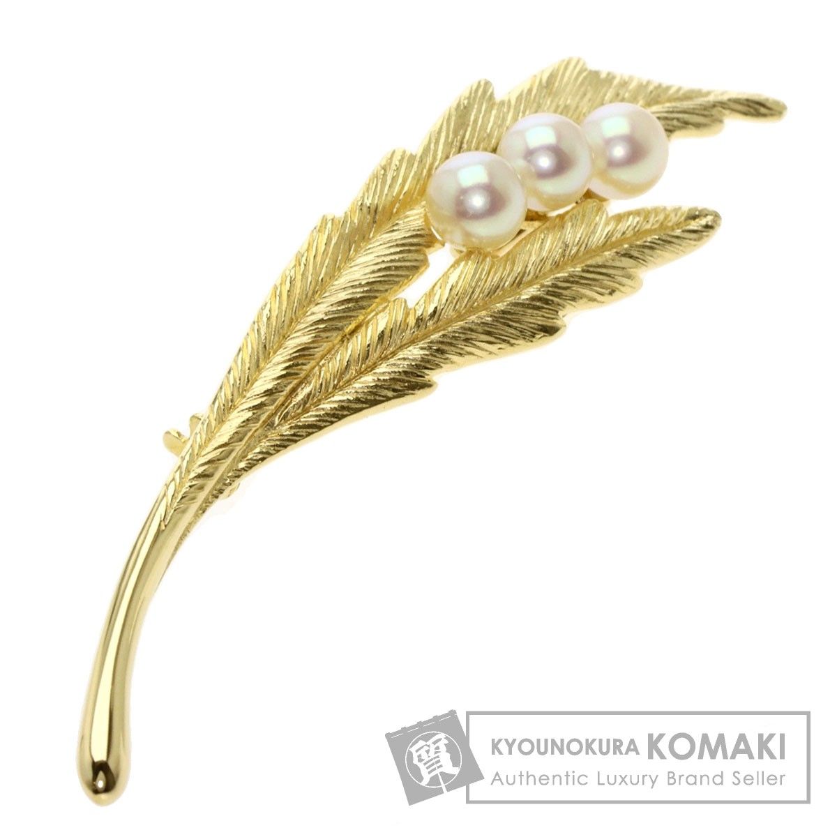 MIKIMOTO ミキモト アコヤパール 真珠 ブローチ K14YG レディース ...