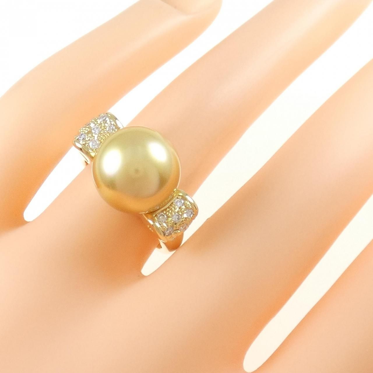 K18YG 白蝶パール リング 11.5mm - メルカリ 