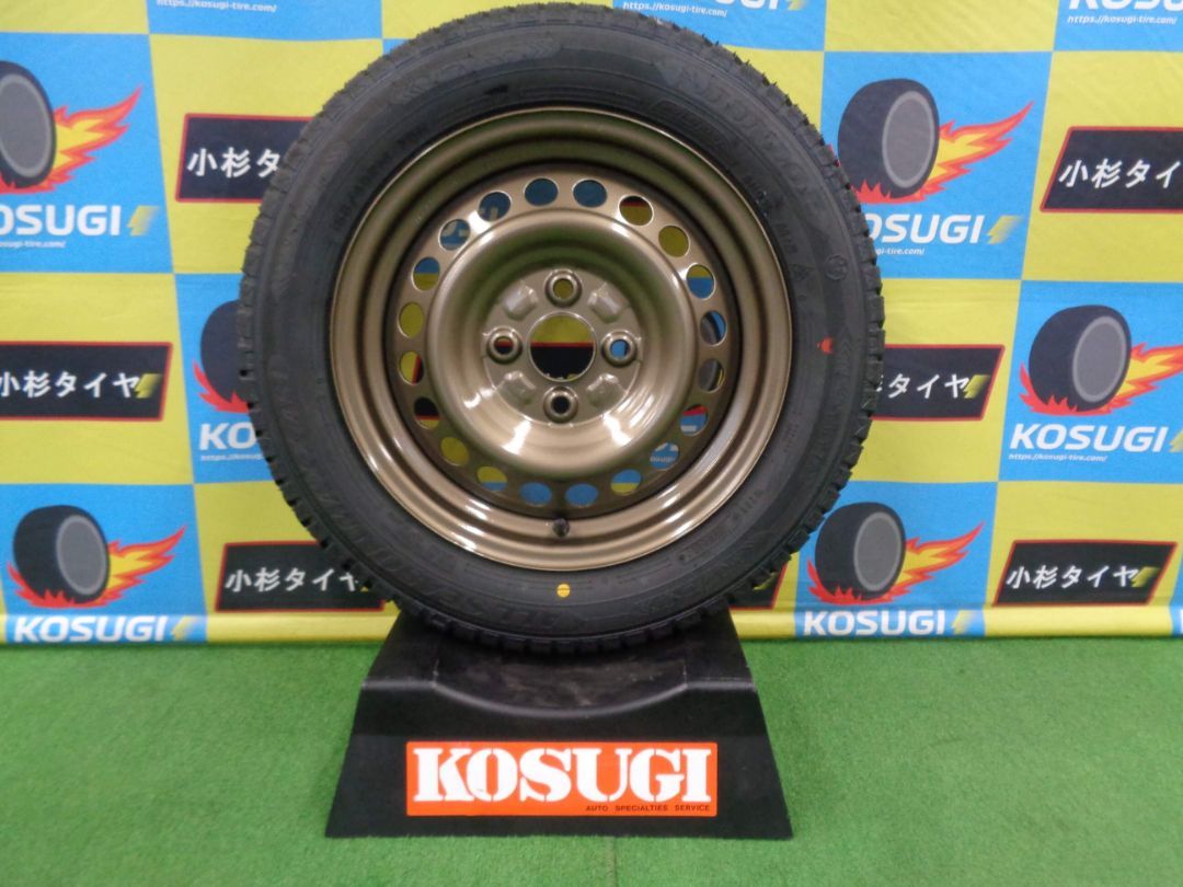 ⑧155⁄65R14 中古冬用タイヤと中古テッチンホイールの4本セット 中古