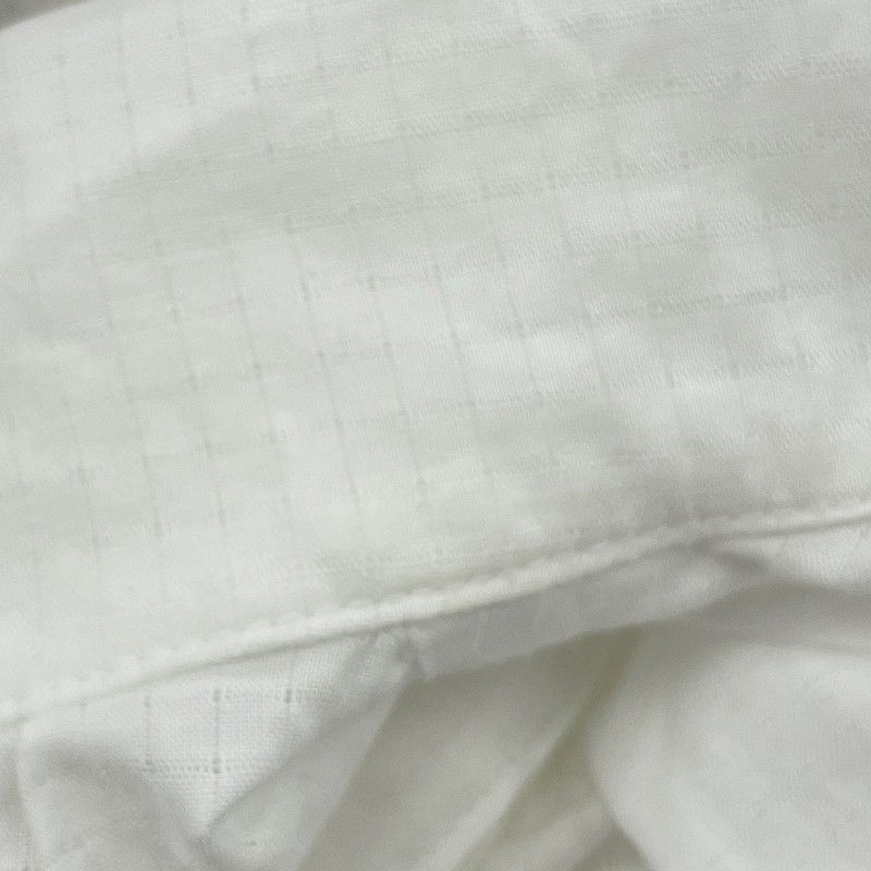 国内在庫■ユナヒカ yunahica *シャドウチェックシャツ*コットン綿プルオーバーブラウス白ホワイトトップス0422 Mサイズ