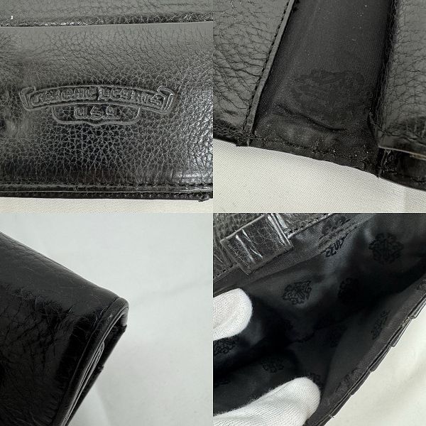 インボイス有り CHROME HEARTS クロムハーツ WAVE ウェーブウォレット クロスボタン 長財布
