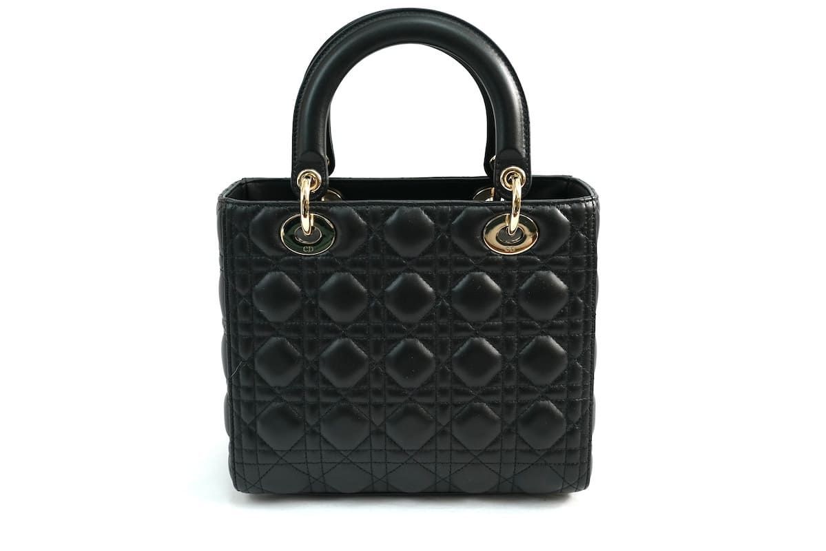 CHRISTIAN DIOR Medium Lady Dior Bag Black Cannage Lambskin クリスチャンディオール  レディディオール カナージュ ラムスキン M05650NGE-M900｜代購幫