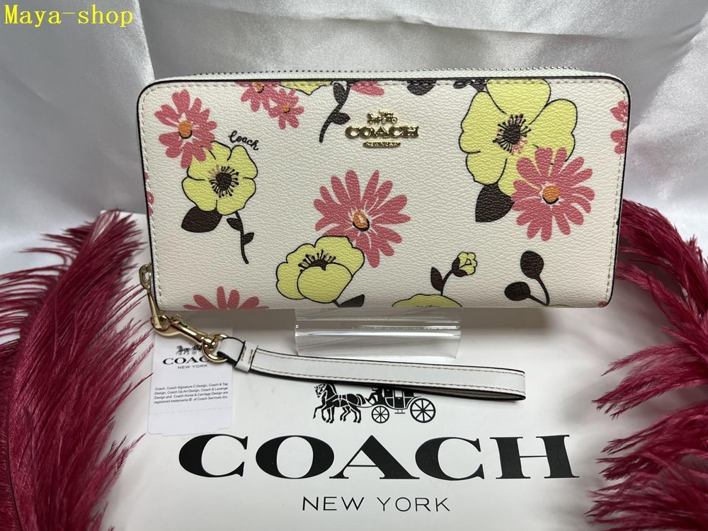 コーチ COACH 長財布 財布 アコーディオン 長財布 フローラル クラスター プリント 花柄 プレゼント 父の日母の日誕生日 長財布 レディース ファッション 新品未使用 ブランド  B170 C1798 4G6QD