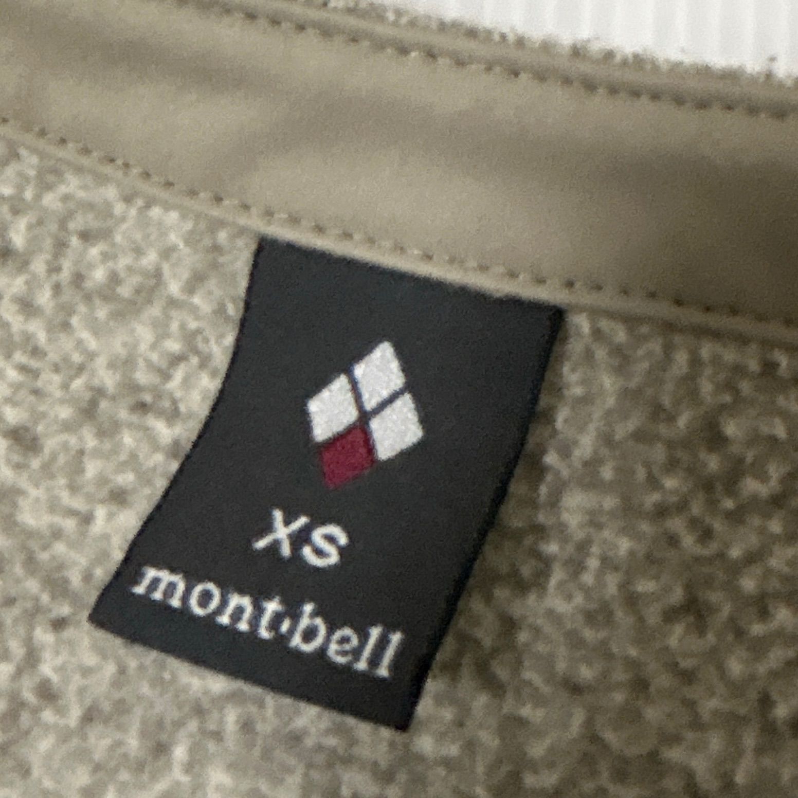 mont-bell モンベル レディース ニットカーディガン XS 裏起毛クリマプラス  刺繍ロゴ 1106664 ミックス ベージュ系 (L22)★