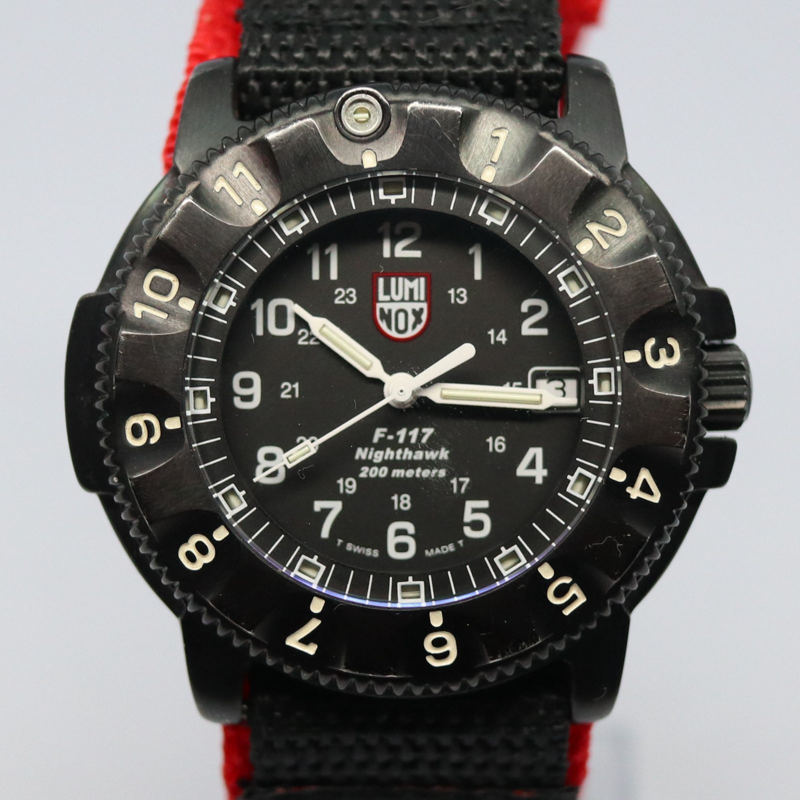 【稼働品】LUMINOX ルミノックス ヴィンテージ 3400 NIGHTHAWK ナイトホーク F-117 USAF STEALTH ブラック ステンレス 希少品