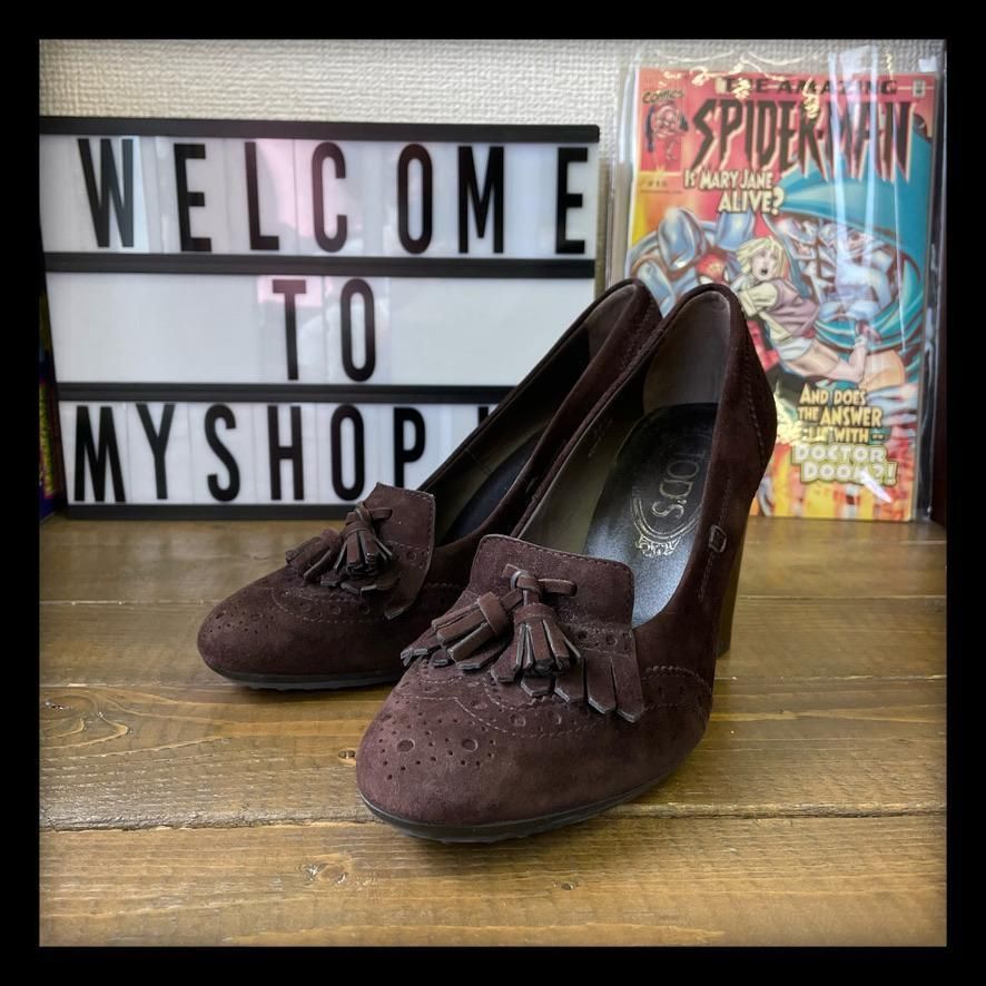 サイズ3612美品✨TOD'S トッズ スウェード パンプス ブラウン 23.5cm