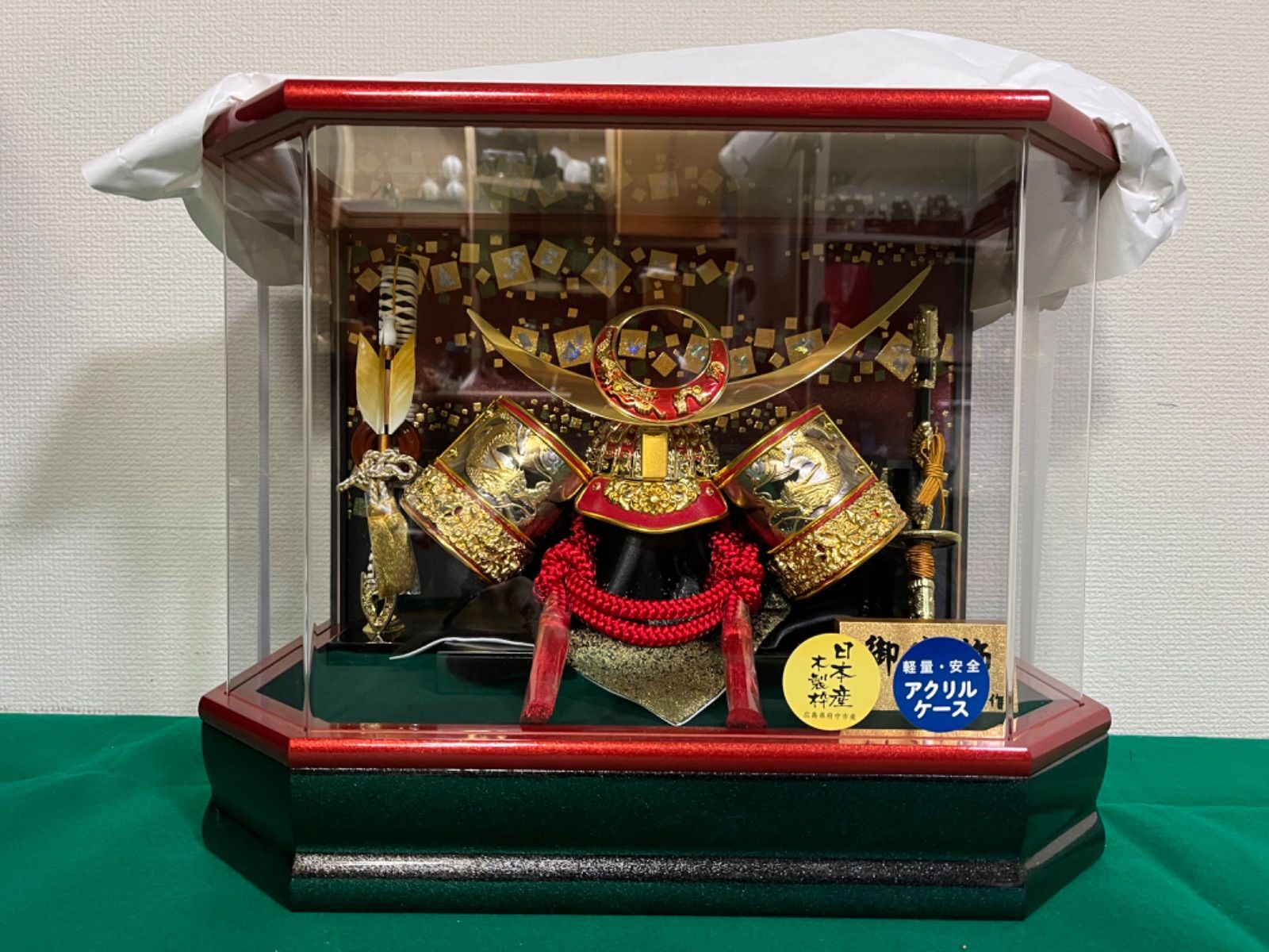 【オープニング大セール】 雅峰作 京甲冑 寿祥赤 五月 端午の節句 鎧飾り 兜飾り 時代甲冑 甲冑（兜、鎧）