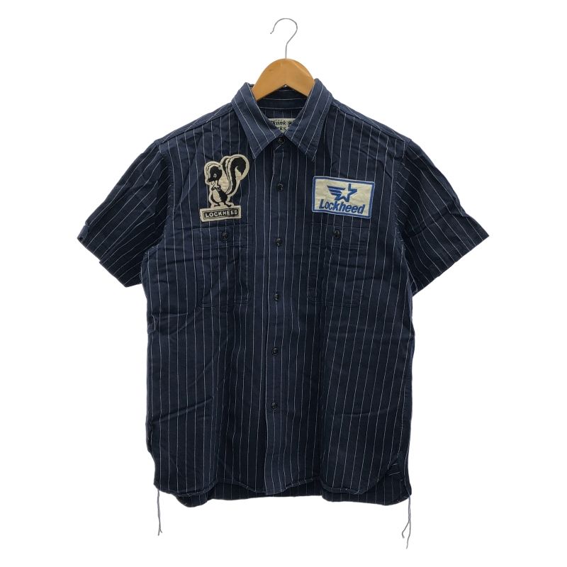 BUZZRICKSON'S LOCKHEED SKUNK WORKS ネイビー 中古】Buzz Rickson's×Lockheed Skunk Works 半袖ポロシャツ