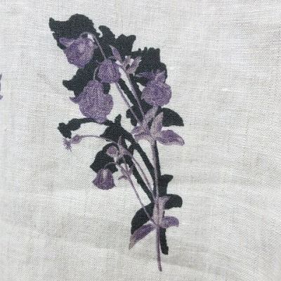 エブール ebure 美品 24SS ナチュラルリネンフラワー ベルテッドパンツ