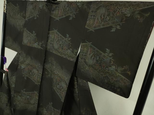 平和屋本店■極上　本場大島紬　9マルキ　幔幕鳳凰花文　逸品　未使用　DZAA5232kh5 平和屋本店□極上 本場大島紬 9マルキ 幔幕鳳凰花文 逸品 未