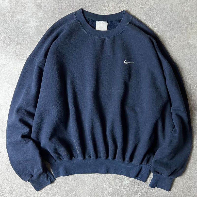 90s NIKE ワンポイント スモール スウォッシュ ロゴ刺繍 スウェット トレーナー M / 90年代 ナイキ オールド スウッシュ