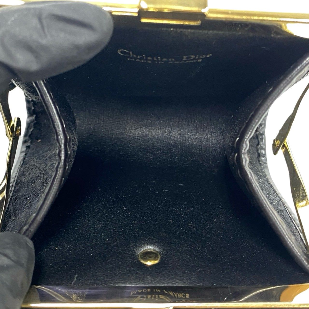 極 美品 Christian Dior クリスチャンディオール ロゴ 金具 トロッター 