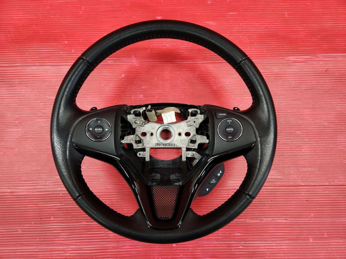 ホンダ RU4 ヴェゼル ハイブリッド 前期 純正 レザーハンドル RU3 ステアリング