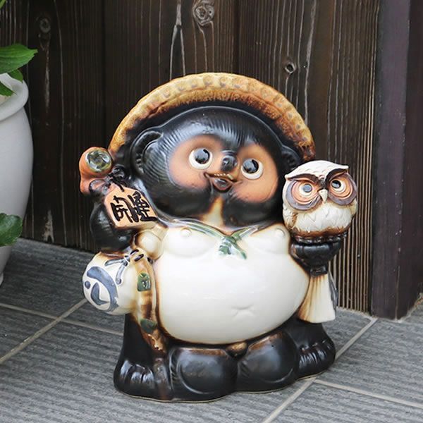 楽天市場】たぬき 置物（エクステリア・ガーデンファニチャー