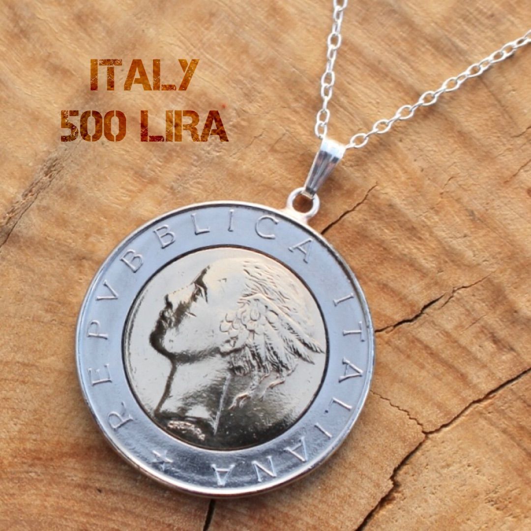 500リラ バイメタル イタリア コイン ペンダント - メルカリ