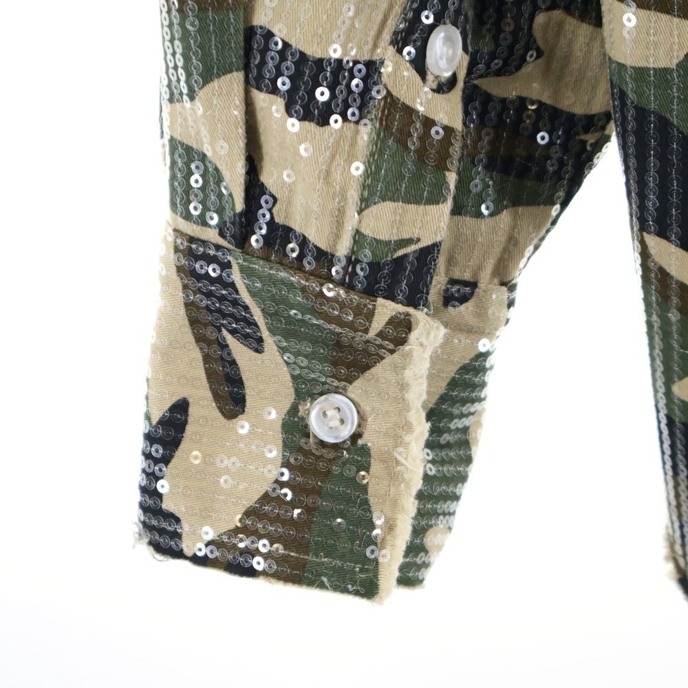 AFB シャツ　長袖　迷彩 AFB (エーエフビー) SPANGLE SHIRTS スパンコール 迷彩 長袖