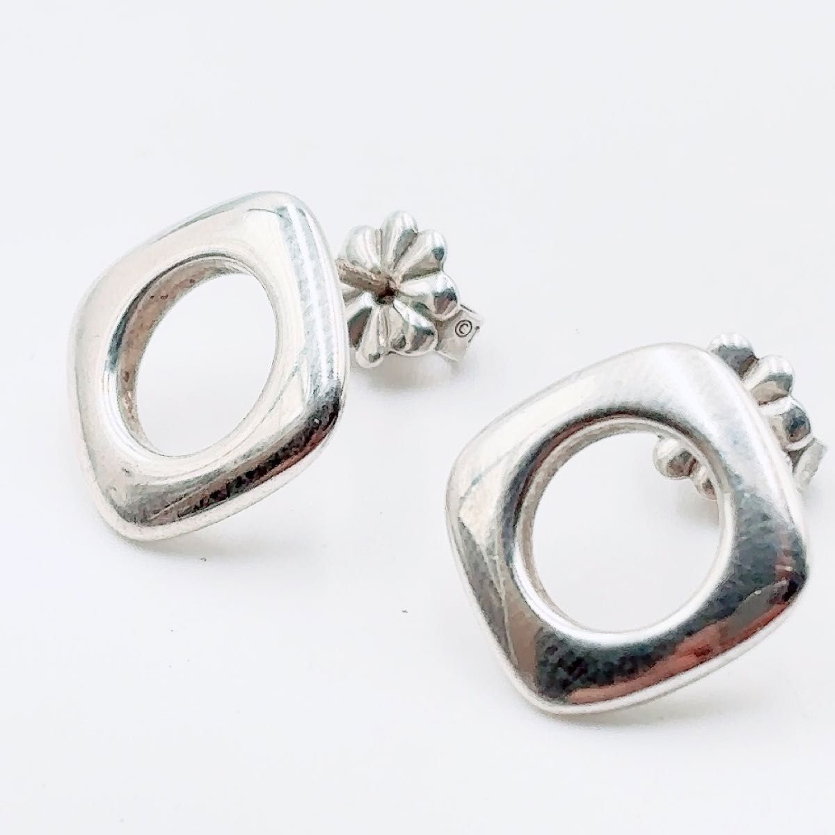 Tiffany オープンスクエア ピアス 希少 ティファニー シルバー925