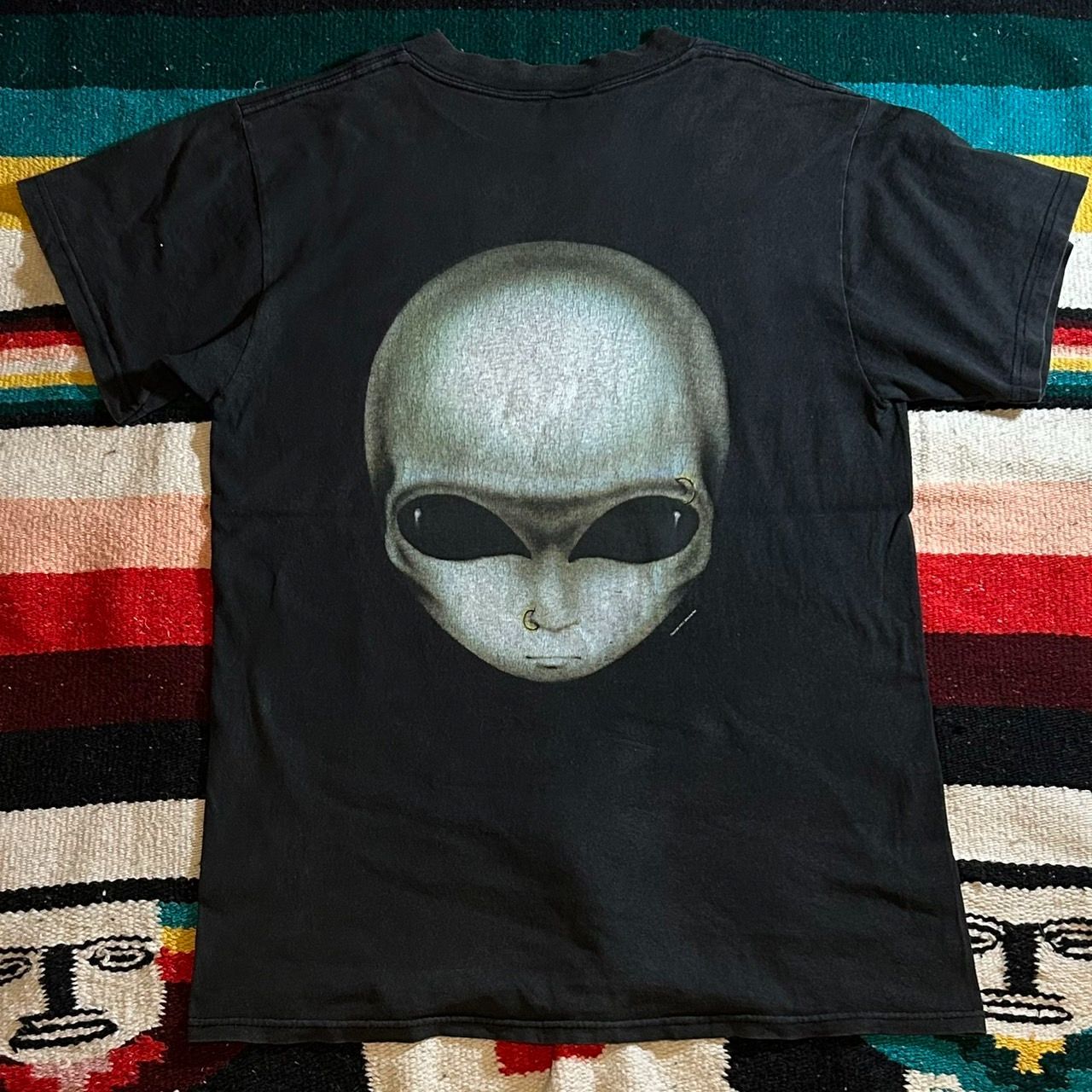 90年代 90's TULTEX 1995 コピーライト エイリアン ALIENATED バックプリント プリント Tシャツ  古着 90s ビンテージ ヴィンテージ ブラック