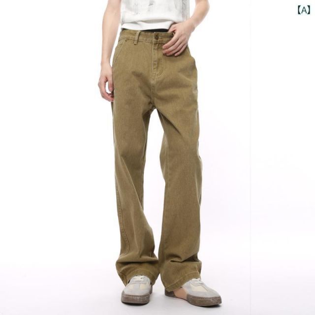 春 コーデ メンズ 用 服 シンプル ファッション オシャレ 大人 かっこいい 大きいサイズ ストリート 紳士服  ポケット ジーンズ カップル ウェア ストレート パンツ 