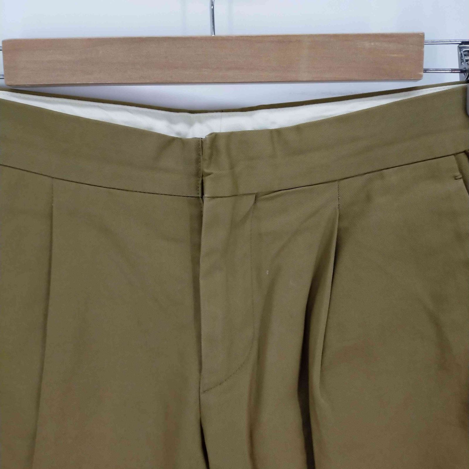 『Drawer』 ドゥロワー (34) センターシームテーパードパンツ イエロー ドゥロワー Drawer テーパードパンツ タック カットオフ