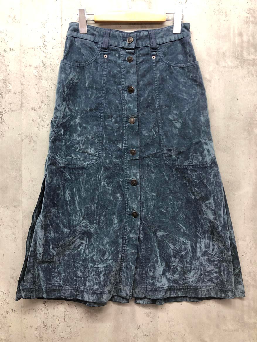 DIESEL ディーゼル GLG606531312294 a05897 ロング コーデュロイ サイドスリット スカート size23 ブルー ◆ ◎レディース